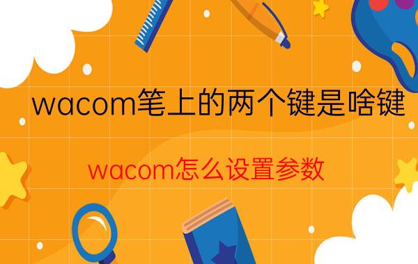 wacom笔上的两个键是啥键 wacom怎么设置参数？